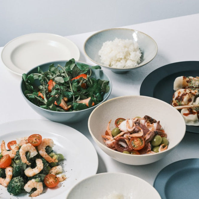 スライドショー日々ボウル 白・深緑 2枚セットの画像を開く